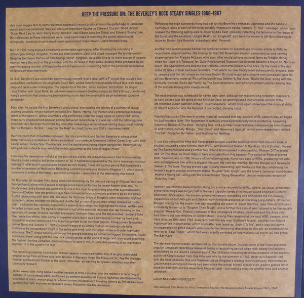Keep The Pressure On: The Beverley's Rock Steady Singles 1966 - 1967