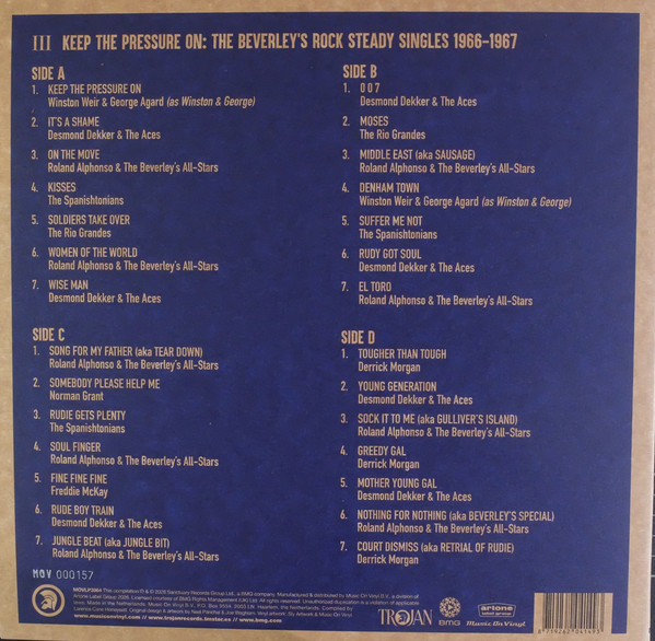 Keep The Pressure On: The Beverley's Rock Steady Singles 1966 - 1967